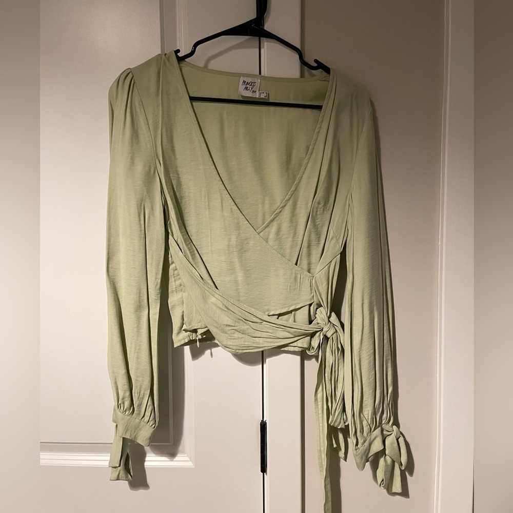 Princess Polly Green Wrap Top